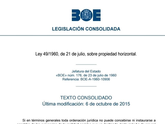 BOE A 1960-10906 Consolidado - Ley de Propiedad Horizontal
