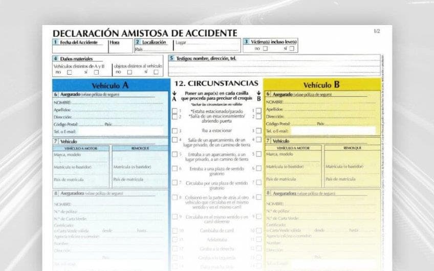 Declaración amistosa de accidentes de vehículos
