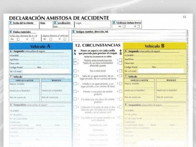 Declaración amistosa de accidentes de vehículos
